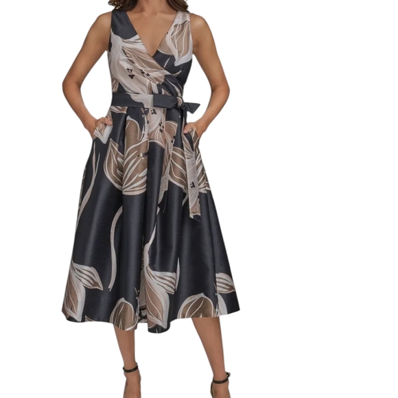 Donna Karan Dresses & Skirts - NEW...Donna Karan New York Faux Wrap Tie Waist Cocktail Dress.. Size 12